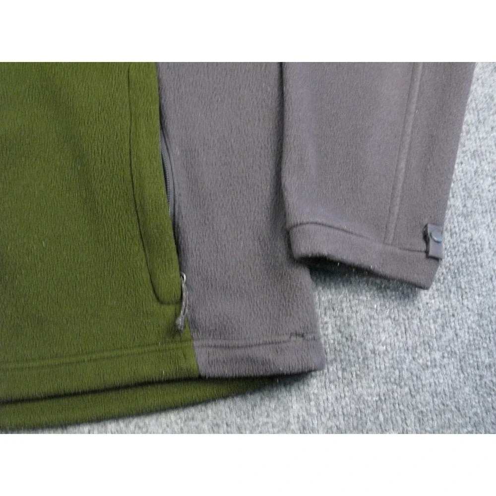 The North‎ Face Men's Fleece Jacket Green Gray Zip Up Outdoor Activewear #1950